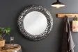 Miroir Rond avec Cadre Mosaïque de Pierre coloris argent - Fait Main