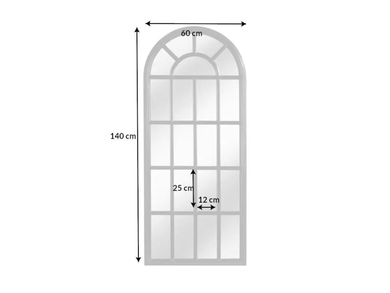 Miroir Rectangulaire avec Côté Haut Rond - Style Campagnard