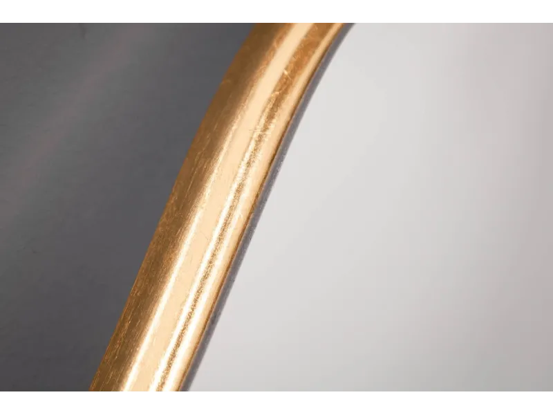 Miroir ovale avec Côté Ondulé - Bois Laqué