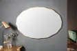 Miroir ovale avec Côté Ondulé - Bois Laqué