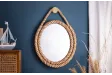 Miroir Mural Rond avec Cadre en Corde Naturelle