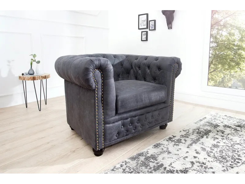 Fauteuil design chesterfield teinté marron Fauteuil |adeniahome.com