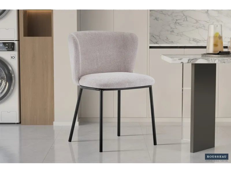 Chaise simili cuir avec piétement en acier chromé, Coloris cappucci...