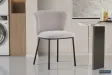 Chaise simili cuir avec piétement en acier chromé, Coloris cappucci...