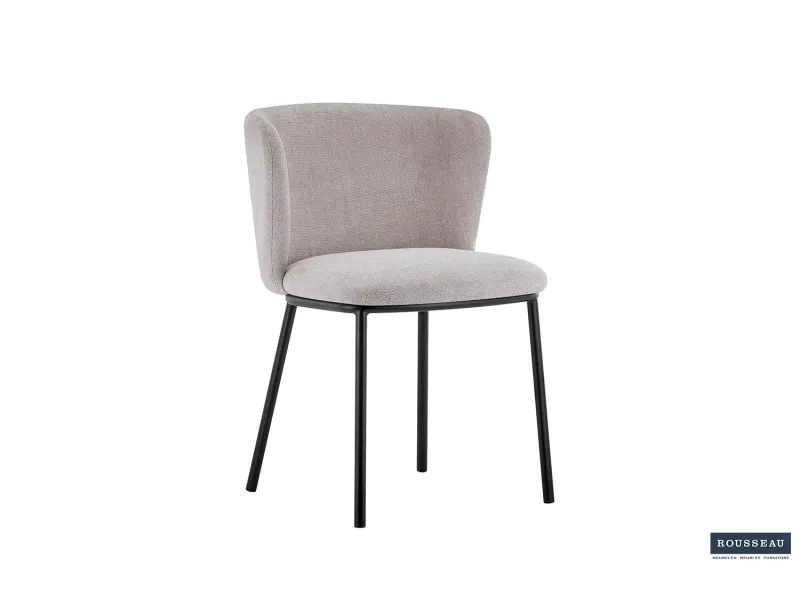 Chaise simili cuir avec piétement en acier chromé, Coloris cappucci...