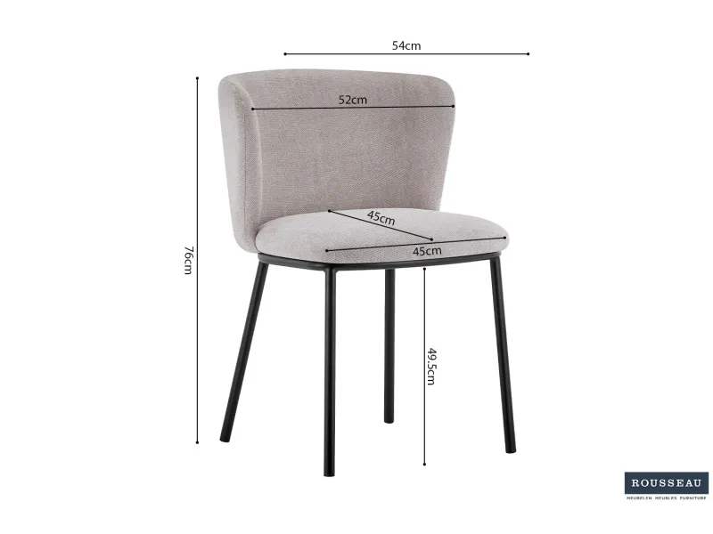 Chaise simili cuir avec piétement en acier chromé, Coloris cappucci...