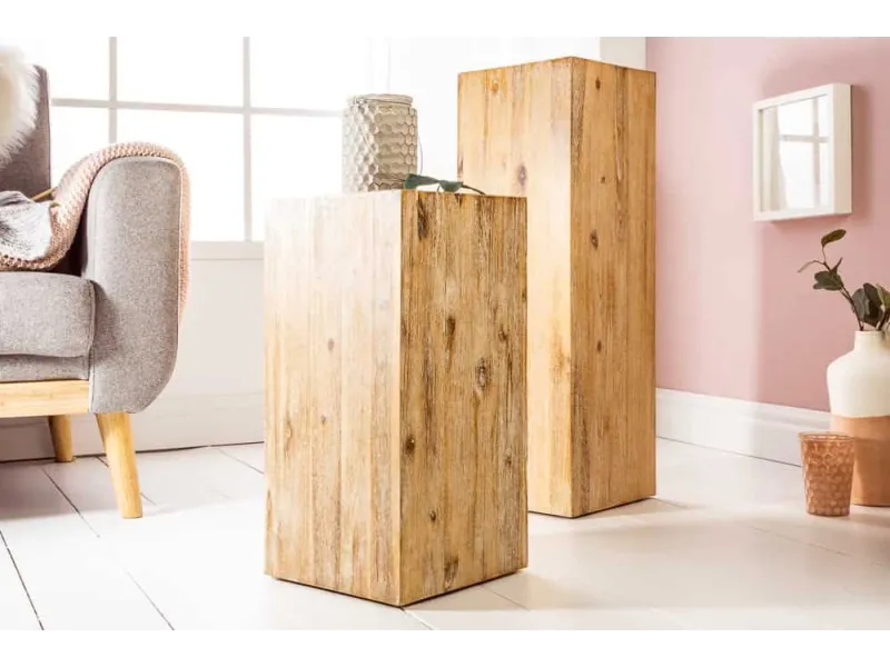 Pilier décoratif COLUMNA 50 cm – Acacia teck gris blanchi