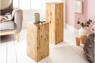 Pilier décoratif COLUMNA 50 cm – Acacia teck gris blanchi 2