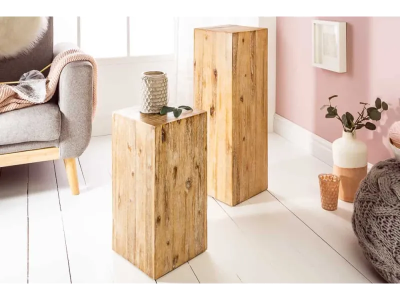 Pilier décoratif COLUMNA 50 cm – Acacia teck gris blanchi