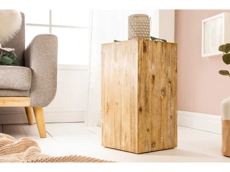 Pilier décoratif COLUMNA 50 cm – Acacia teck gris blanchi