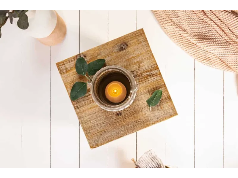 Pilier décoratif COLUMNA 50 cm – Acacia teck gris blanchi