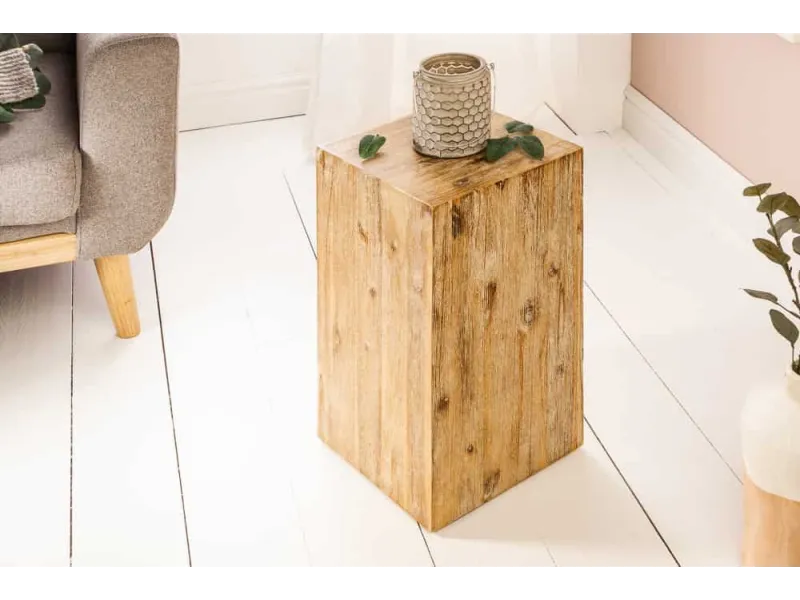 Pilier décoratif COLUMNA 50 cm – Acacia teck gris blanchi