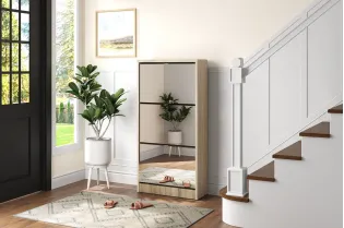 Meuble rangement chaussures, 3 compartiments, coloris blanc Commode... 2