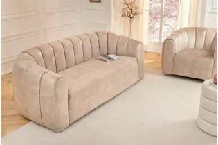 Canapé convertible design scandinave coloris gris claire en tissu a... 2