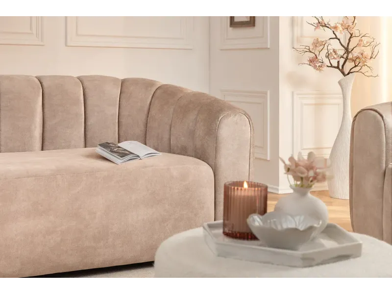 Canapé convertible design scandinave coloris gris claire en tissu a...