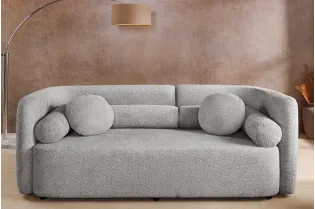 Canapé convertible design scandinave coloris gris claire en tissu a... 2