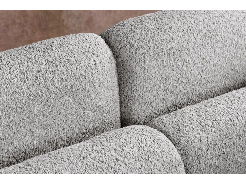 Canapé convertible design scandinave coloris gris claire en tissu a...