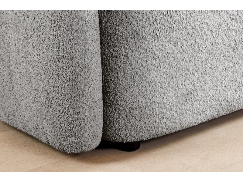 Canapé convertible design scandinave coloris gris claire en tissu a...