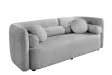Canapé convertible design scandinave coloris gris claire en tissu a...