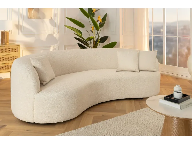 Canapé convertible design scandinave coloris gris claire en tissu a...