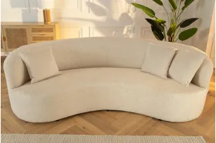 Canapé convertible design scandinave coloris gris claire en tissu a... 2