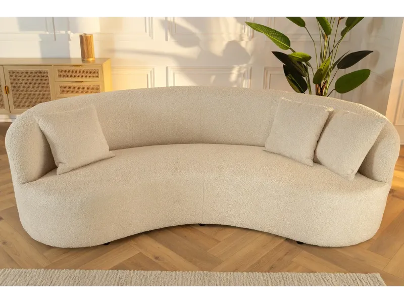 Canapé convertible design scandinave coloris gris claire en tissu a...