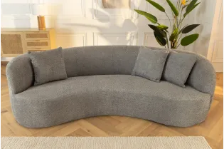 Canapé convertible design scandinave coloris gris claire en tissu a... 2