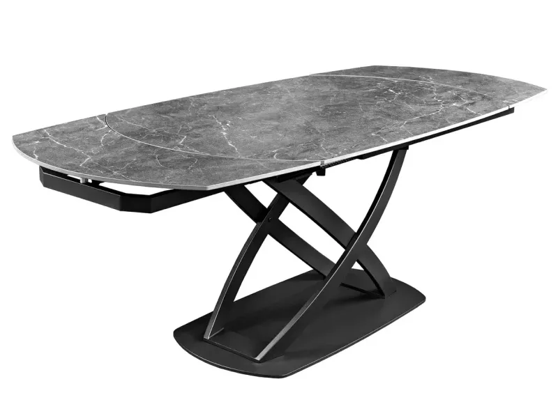 Table à manger extensible en céramique 180-225cm aspect marbre pas cher