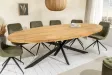 Table à manger GALAXIE ovale 240 cm – Bois de manguier & métal noir
