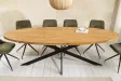 Table à manger GALAXIE ovale 240 cm – Bois de manguier & métal noir