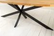 Table à manger GALAXIE ovale 240 cm – Bois de manguier & métal noir