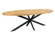 Table à manger GALAXIE ovale 240 cm – Bois de manguier & métal noir
