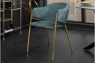 Chaise capitonnée revêtue en tissus bleu Chaises de salle à manger... 2