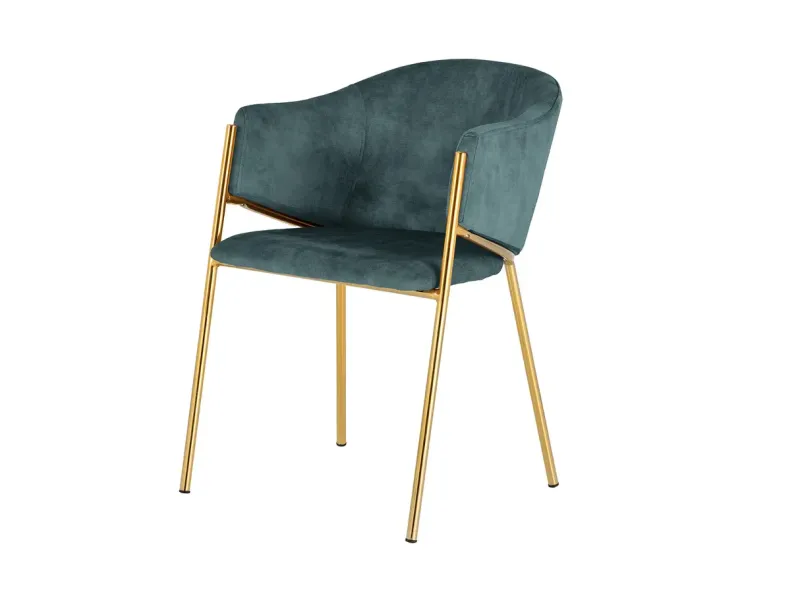 Chaise capitonnée revêtue en tissus bleu Chaises de salle à manger...