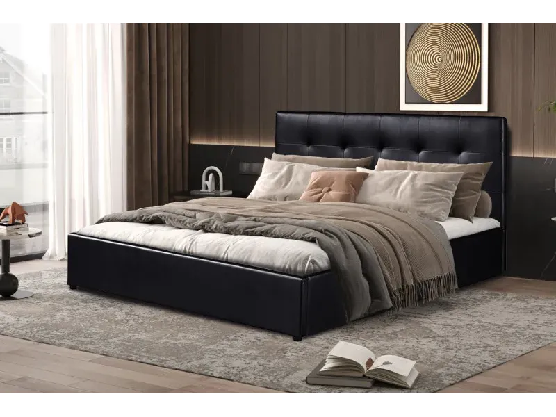 Lit adulte design |Lit adulte contemporain de 140x200 cm design ave...