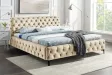 Lit MODERN BAROCK 180 x 200 cm – Velours champagne de style baroque