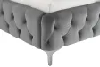 Lit MODERN BAROCK 180 x 200 cm – Velours gris style Chesterfield baroque