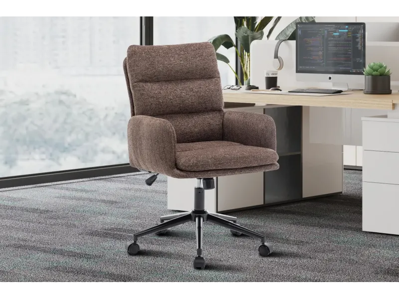 Chaise de bureau Aimé – Tissu brun Raven 45