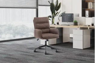 Chaise de bureau Aimé – Tissu brun Raven 45 2