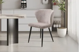 Chaise capitonnée revêtue en velours gris foncé Chaises de salle à manger... 2