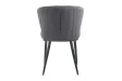 Chaise capitonnée revêtue en velours gris foncé Chaises de salle à manger...