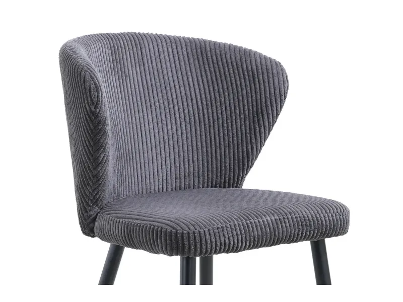 Chaise capitonnée revêtue en velours gris foncé Chaises de salle à manger...