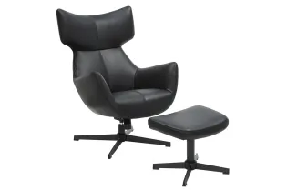 Fauteuil VOGUE pivotant à 360° en similicuir noir – Confort et élégance réunis
