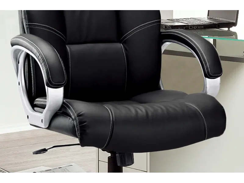 fauteuil de bureau réglable revêtue simili cuir teinté noir Sièges ...