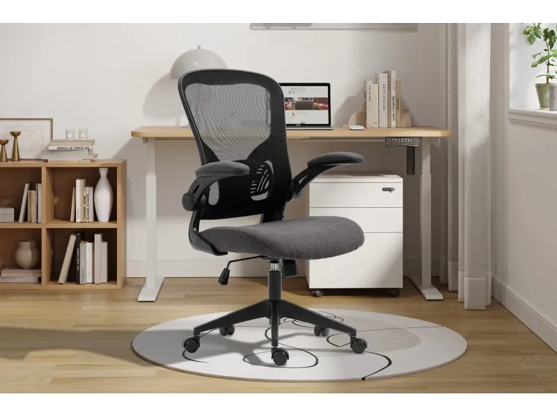 Fauteuil de Bureau Ergonomique, avec accoudoirs réglables et Tissu en Maille, idéale comme Chaise de Joueur coloris Blanc