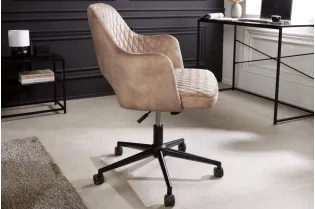 Chaise de bureau PARIS velours grège – Élégance et confort raffiné 2
