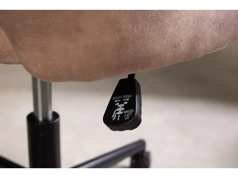 Chaise de bureau PARIS velours grège – Élégance et confort raffiné