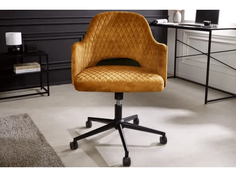 Lot de 4 chaises de bureau à roulettes en simili cuir coloris turqu...