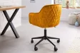 Chaise de bureau EUPHORIA velours jaune moutarde – Confort chic et design audacieux