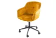 Chaise de bureau EUPHORIA velours jaune moutarde – Confort chic et design audacieux